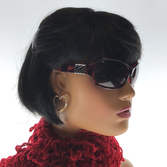 Oleg Cassini Red Oval Tortoise Shell Frame And Medium Arm - Picture 3 of 7